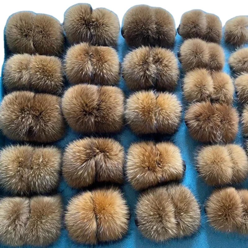 

women's fashion raccoon fur soft sandals wholesale women slippers natural color fur slides, Customized color