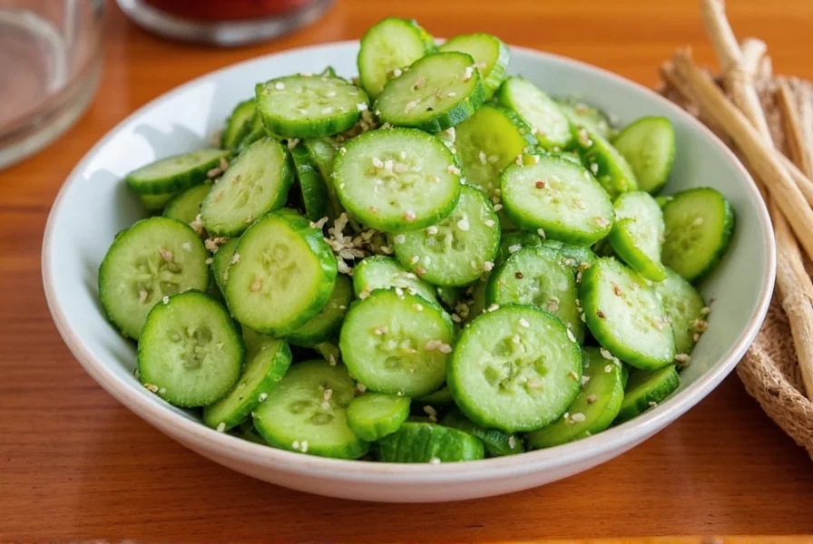 Serving Korean Cucumber Salad