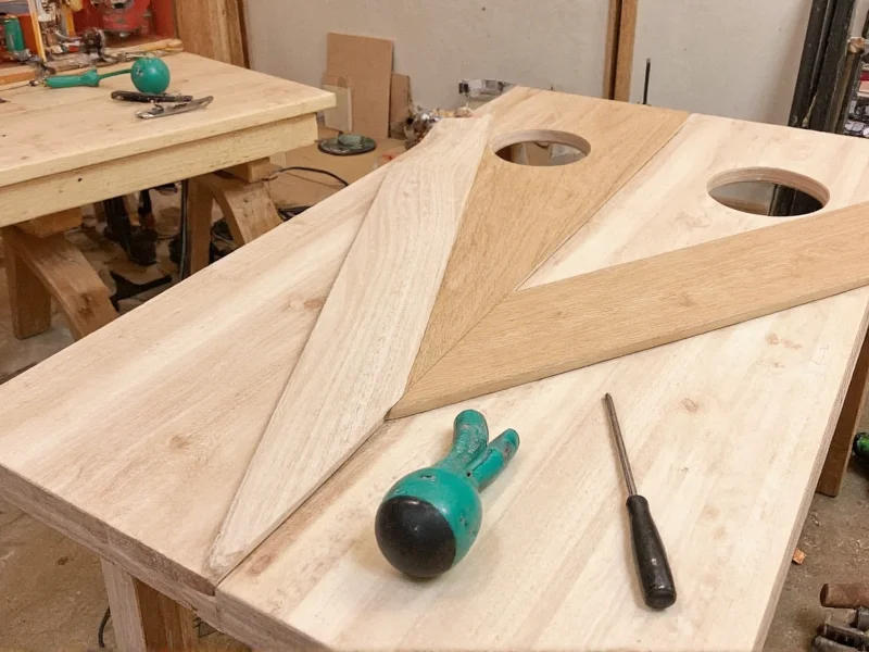 Essential tools and reclaimed wood for building cornhole boards