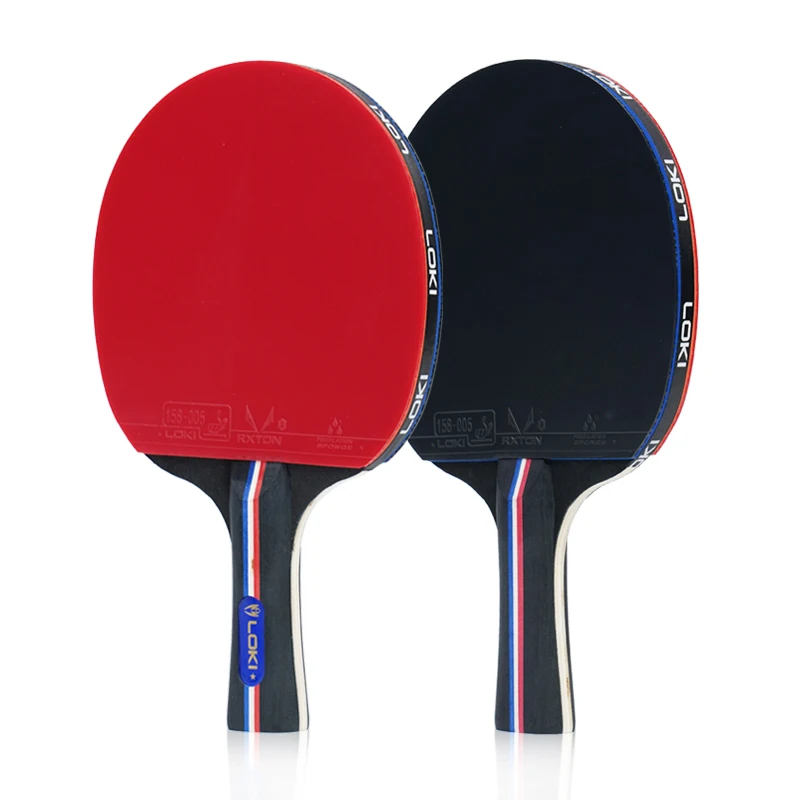 

Professional Pure Wood Table Tennis Racket With Double Face Pimples-in Rubber Loki Ping Pong Rackets