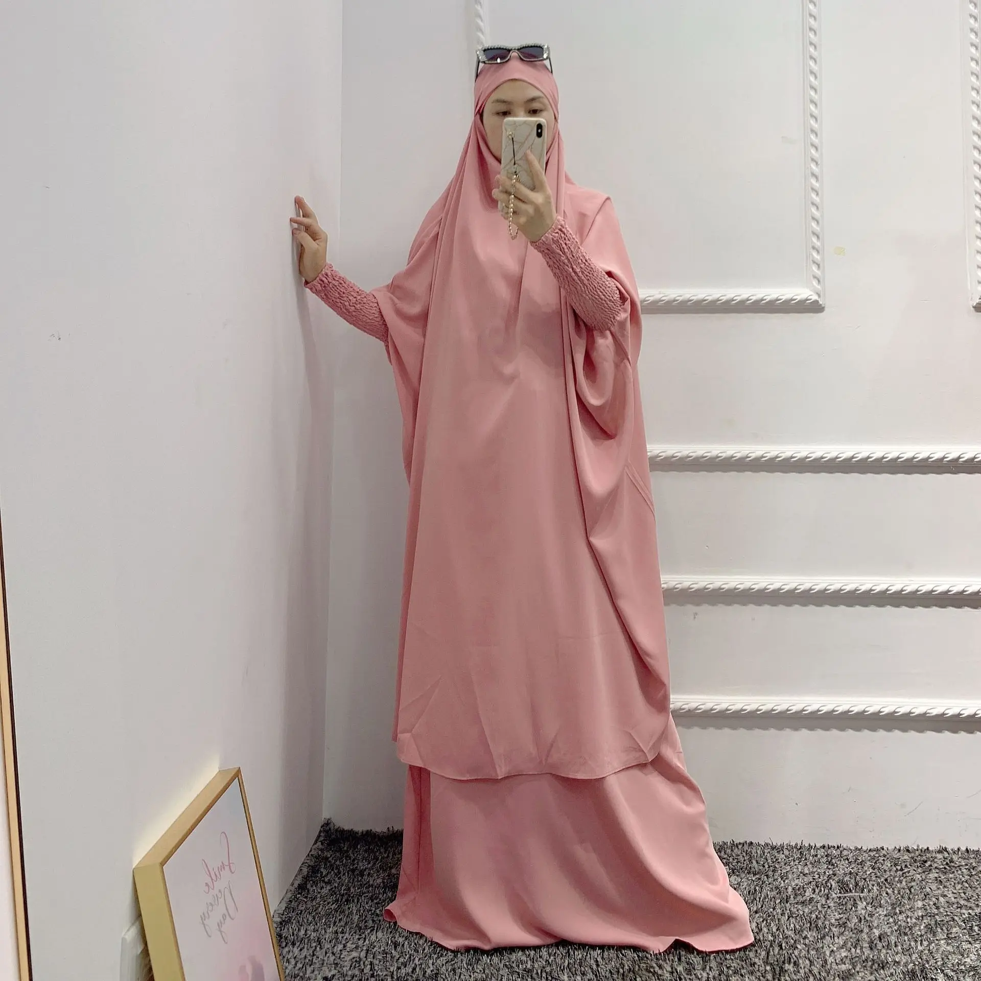 

Popular Design Muslim clothing Kimono Chic Baby Girl Pleated Arabic Dress Dubai Party Abaya