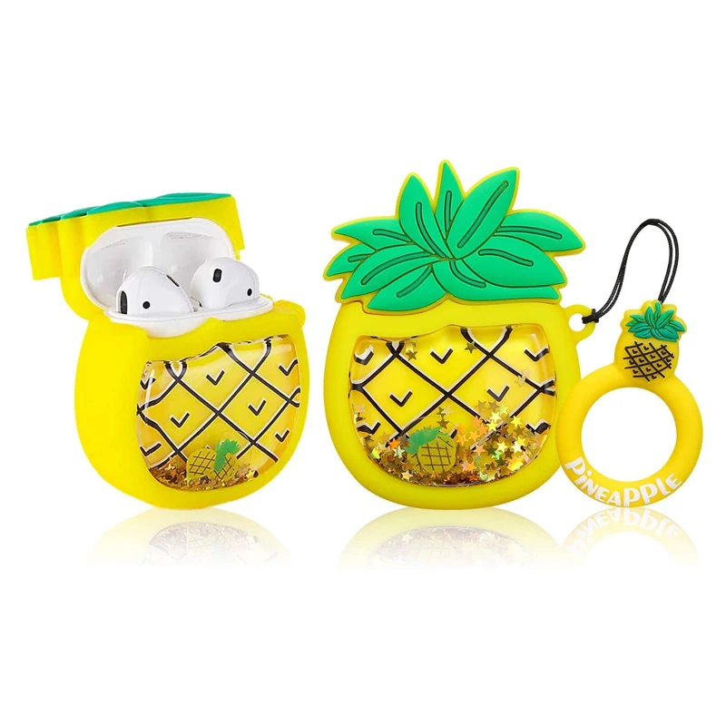 

Quicksand Pineapple Strawberry Bling Design Protective Case For Apple Airpods 1 2 Pro