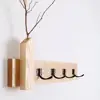 The vase design wall wood hook distressed hard wood wall shelf with hooks