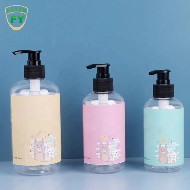 

Fuyun Luxury Shower Gel Packaging Bottle 250/300/500ml Round PET Shampoo Conditioner Pump Press Plastic Bottle