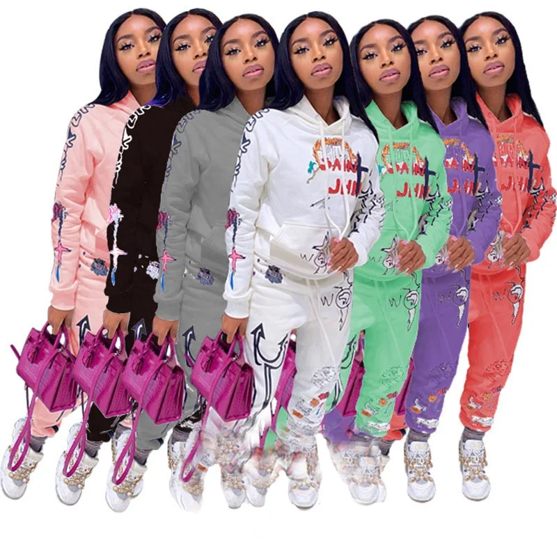 

Women'S Hoodies Oversized Streetwear Color Stacked Jumpsuit Pants Legging Women Two 2 Piece Sweat Stacked Pants Set With Ruched, 10color(picture color)