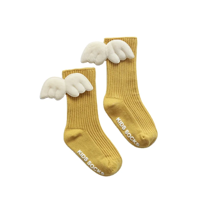 

Spring and Autumn Korean Edition Boys and Girls Middle Tube Wing Pile Socks Baby Antiskid Floor Socks TODDLER SOCKS