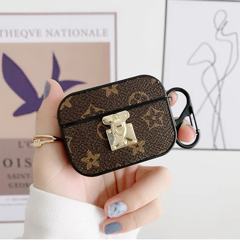 

2021 earphone cases para for airpods 1 2 3 Pro case cover luxury leather brand designer for airpods case
