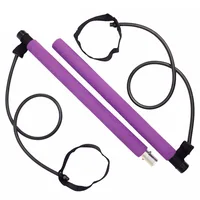 

Portable Yoga Exercise Pilates Bar with Foot Loop for Total Body Workout Trainer