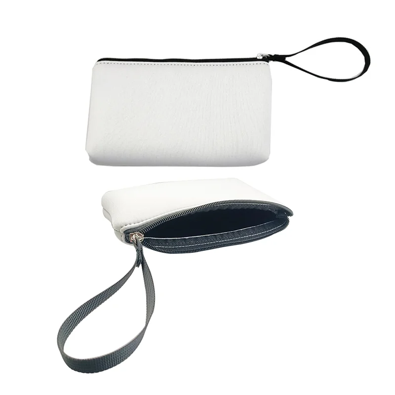 

Handy cosmetic pouch neoprene zipper case clutch bag with wristlet