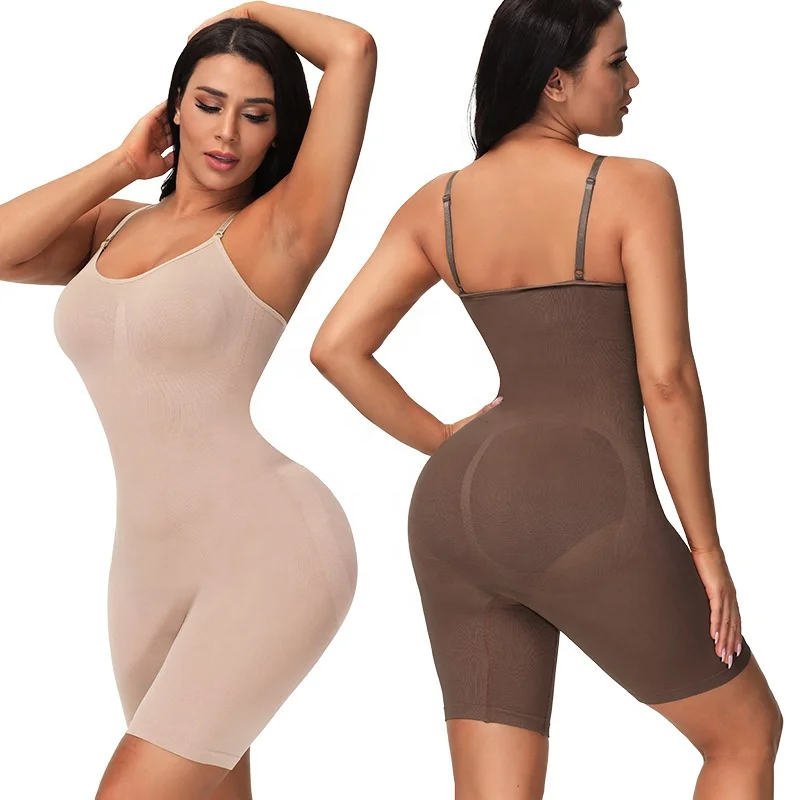 

Tummy Control Butt Lifter Shaper Bodysuit firm compression slimming Thighs shaping full body shapewear with straps