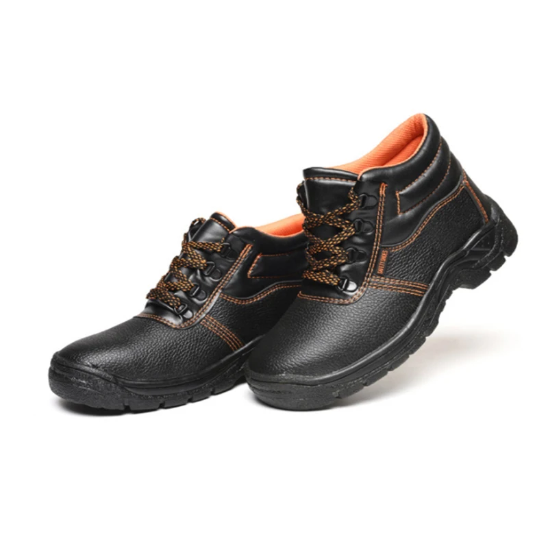 

Black genuine leather safety shoes waterproof anti-static construction safety boots