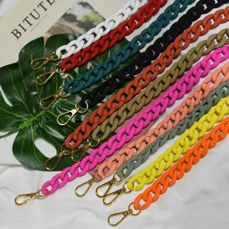 

ZONESIN Matte Color Resin Acrylic Chain Link For Handbags Plastic Women Purse Chain For Bag Handle, 11 colors in stock