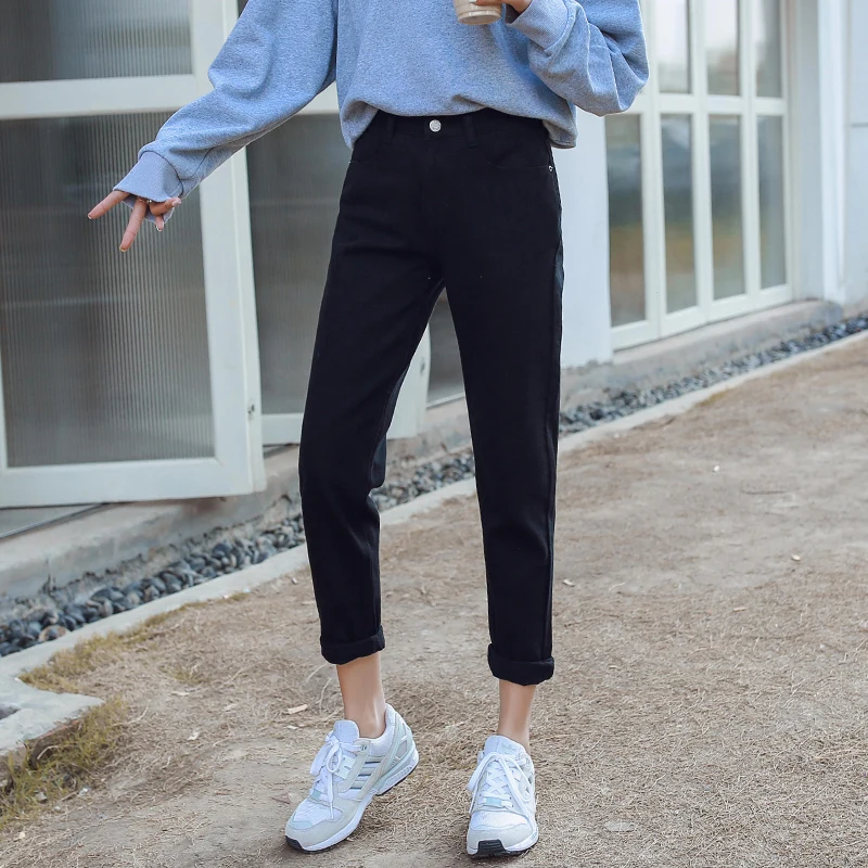 

2020 spring new beige blue hot sale Cotton white jeans women high waist skinny jeans woman plus size mom jeans black, Picture shown