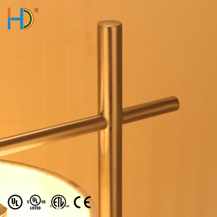 Hotel decorative bed side nickel modern table lamp