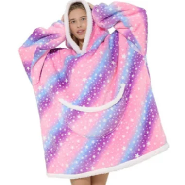 

Hot Sale Super Cozy Luxury Oversize Flannel Sherpa Fleece Women Sleepwear for Christmas