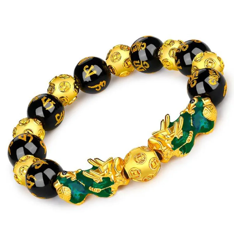 

Thermochromic Pixiu Lucky Shui Feng Bracelet 3D Electroplating Pixiu Bead Bracelet Wholesale