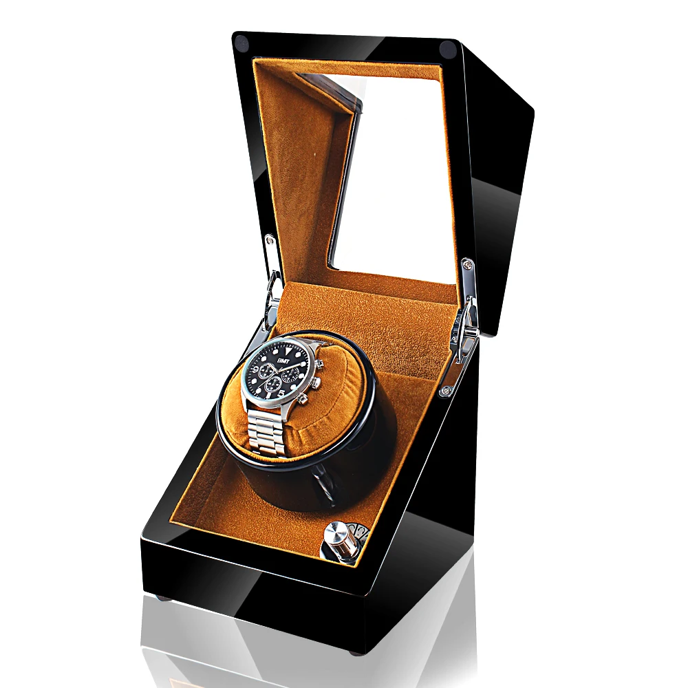 

Custom Watch Shaker For Mechanical Watch For Home Use or Collection Tan And Black Color Luxury Wooden Watch Winder