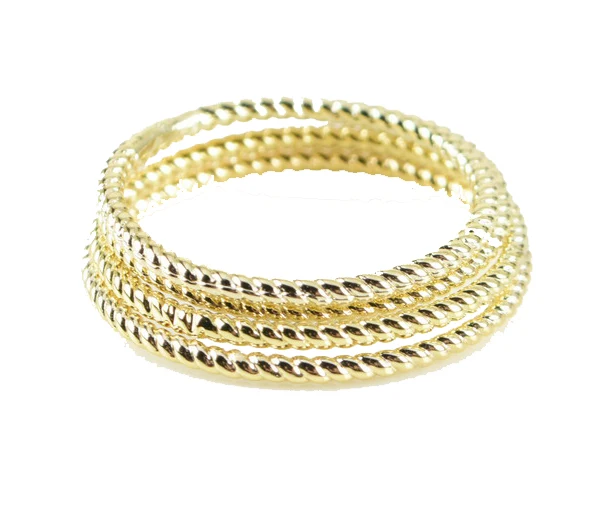 

925 Sterling Silver Thin Twisted Circle Ring 18 K Gold Plated Stacked Ring