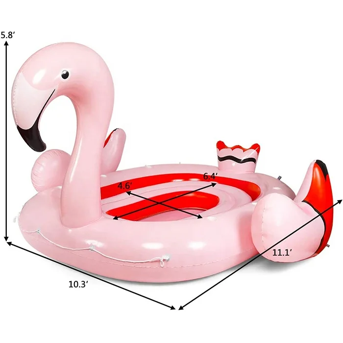 

Large Flamingo float Inflatable floating island toys for water fun, Pink