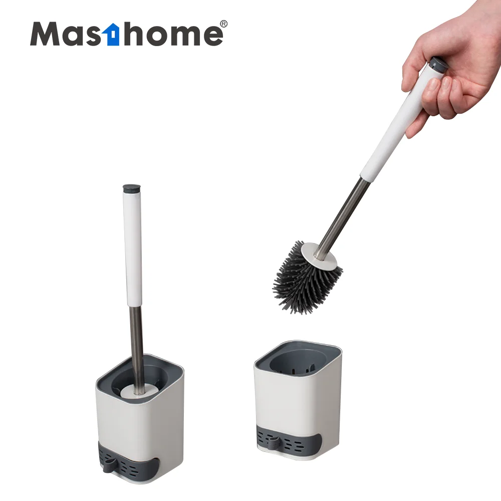 

Masthome 2021 New Design TPR silicone Novel Efficient Suspension Toilet Brush For Bathroom Cleaning, White