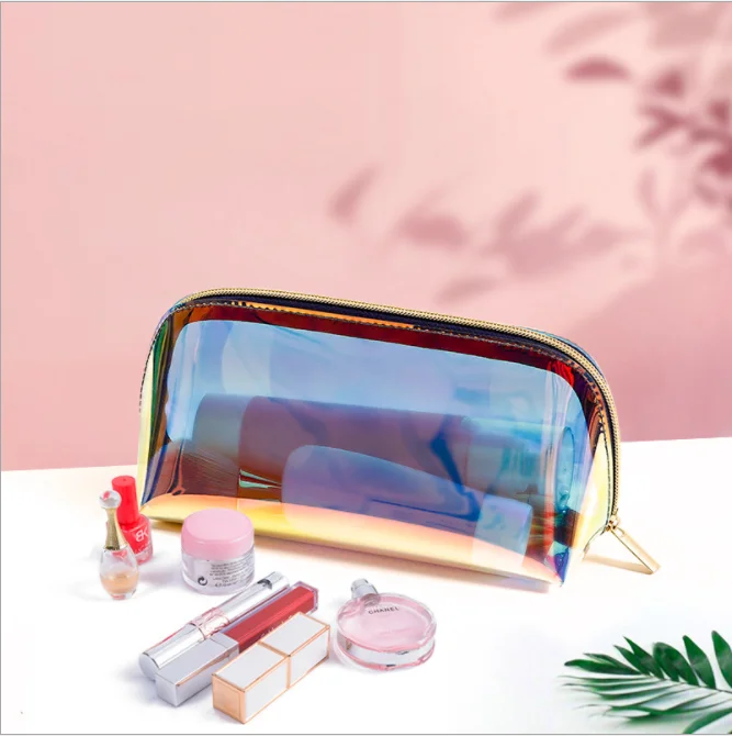 

Custom Logo Travel Transparent Waterproof Beach Zipper Cosmetic Bag Clear Tpu Pvc Toiletry Wash Bag