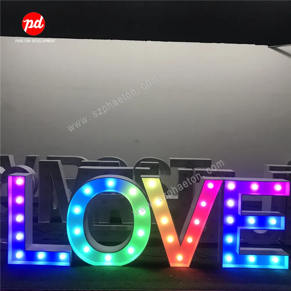 Event party supplies light up love led marquee letter sign, letters and numbers wedding decorations for wedding supplies