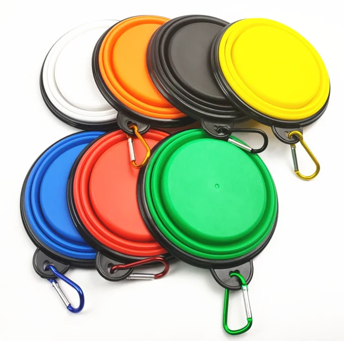 

Custom Portable Travel Pet Bowl Foldable Silicone Collapsible Dog Feeding Food Bowl