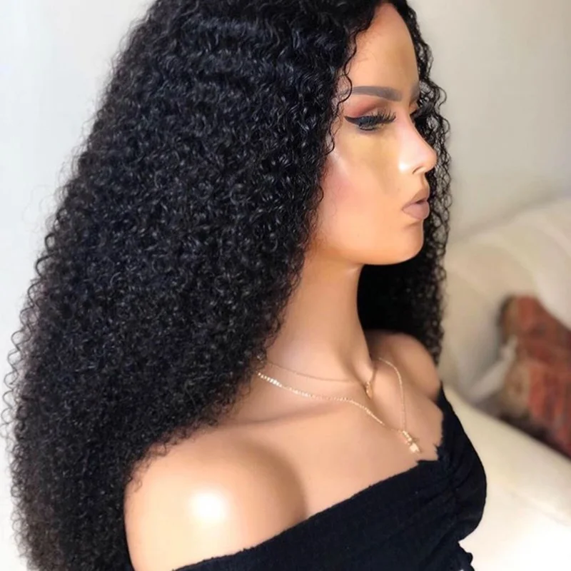 

cheap wigs for black women afro kinky curly virgin full lace wigs human hair virgin brazilian lace front natural hair wigs, Natural color lace wig