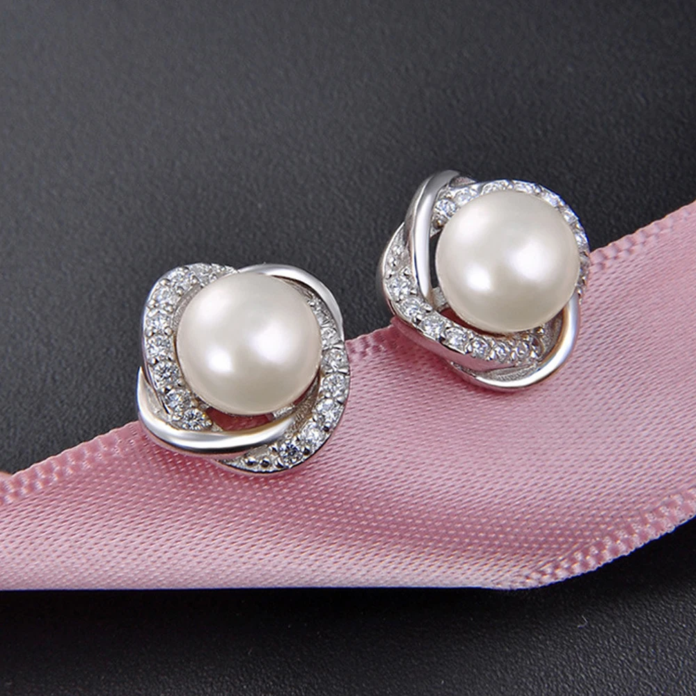 

Fine jewelry 100% 925 Sterling Silver 925 Silver Pearl Ear Nails