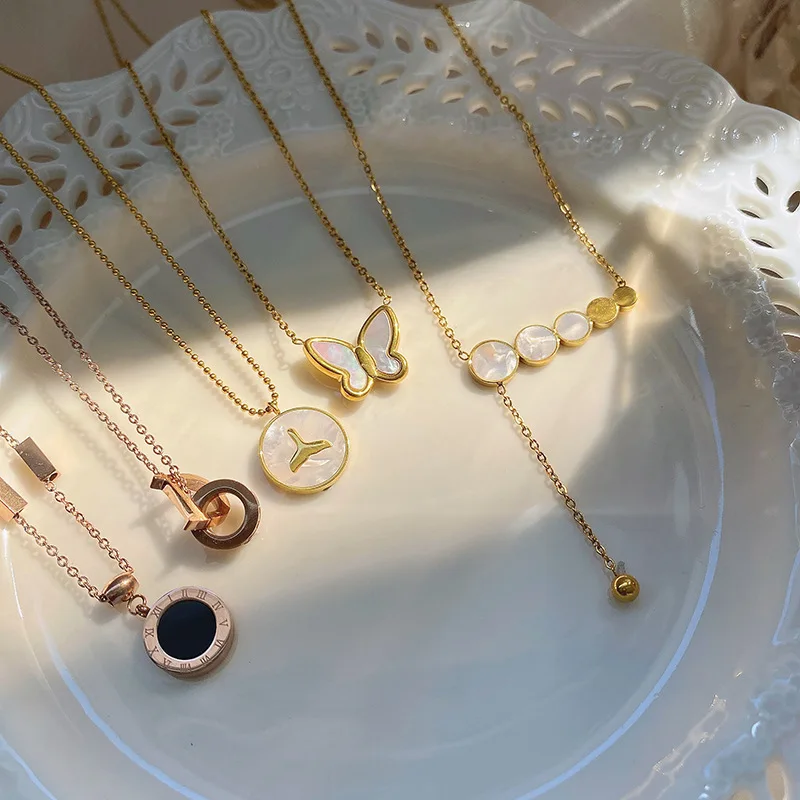 

gold plated Exquisite pendant necklace multiple style for female