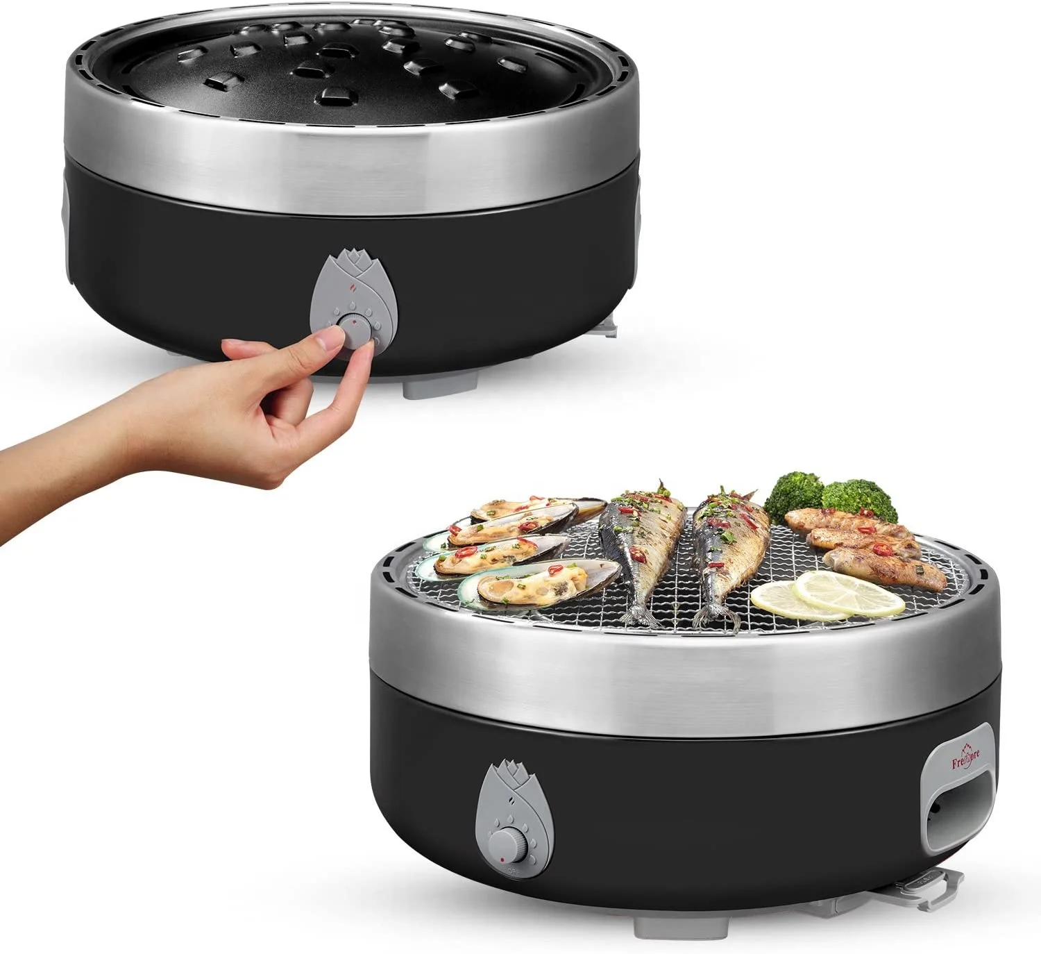 

Portable Smokeless Charcoal Grill Outdoor Camping BBQ Grill Making the BBQ Food Favor Ideal For Around 4-8 People