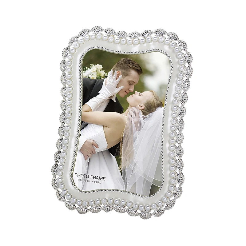 

Silver 5x7 Picture Frames Metal Photo Frame Enamel Jeweled Photo Frame