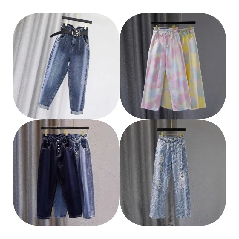 

New women's fashion design stretch jeans wash holes thin women's jeans are selling like hot cakes