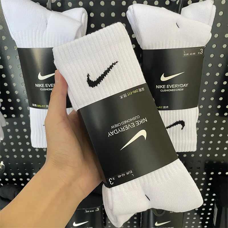 

Real Quality Wholesale Mid Nike Women MenS Socks Running Basketball Soccer Designer Sport Socks White Sport Nike Socks