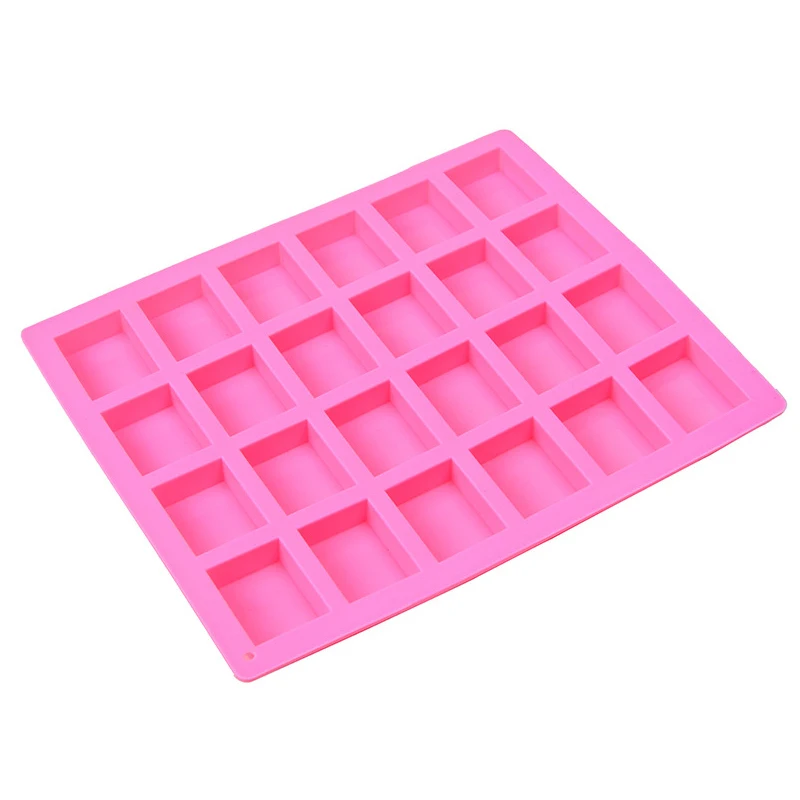 

Square shaped silicone mould Wholesale 24 cells candle chocolate cake mold, Pink