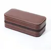 Adorable custom 6 slots long pu leather glossy watch travel portable storage box packaging