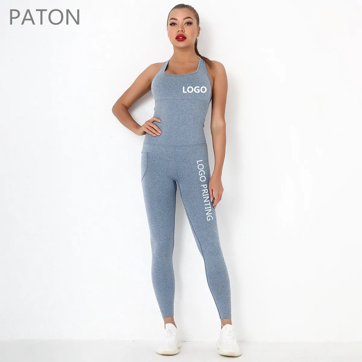 

Sourcing Wholesale private label yoga pants polyester summer halter romper workout bodysuits one piece jumpsuit fitness