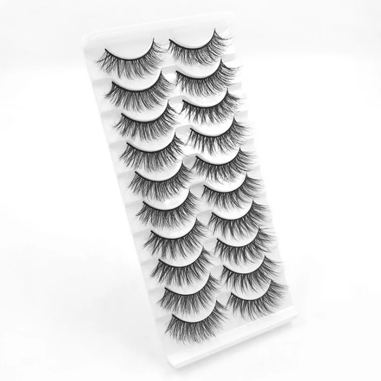 

Ready to ship 10 pairs eyelashes handmade synthetic lashes, Natural black