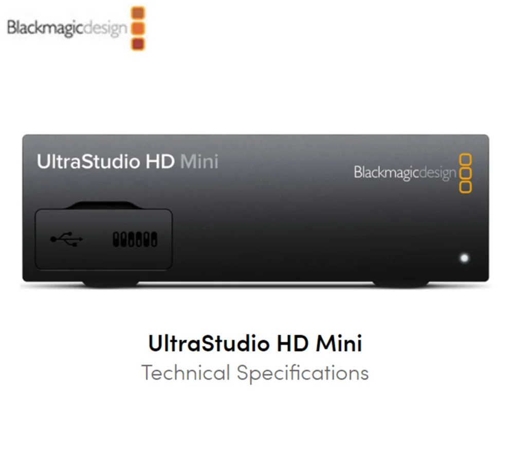 

Blackmagic Design UltraStudio HD Mini 3G-SDI analog YUV NTSC/PAL Inputs dual link 3G-SDI Output broadcast video capture device