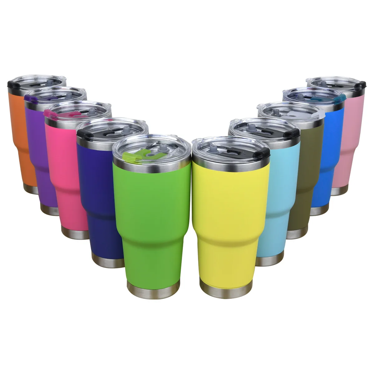 

30oz Powder Coated Tumblers Double Walled Stainless Steel Vacuum Insulated with Lid Custom Logo Car Mugs for Promotion