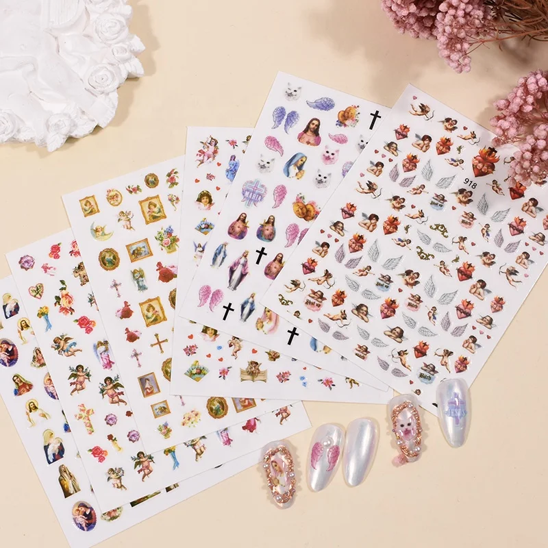 

Paso Sico Angel Cherub Cupid Baby Angels Nail Decals For Nail Sticker Valentines day nail art decoration