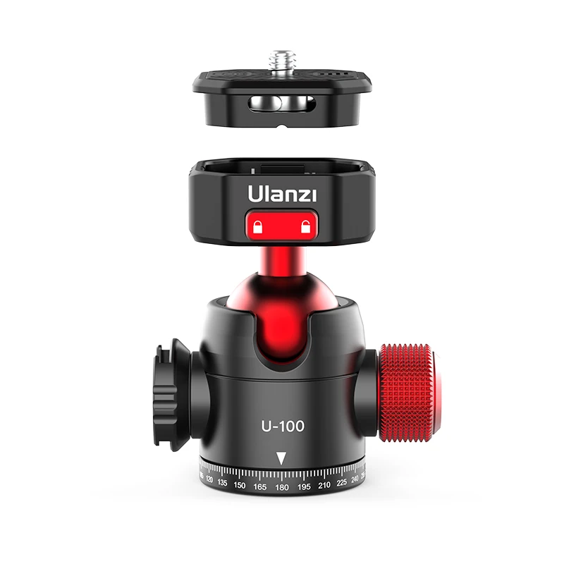 

Ulanzi U-100 claw Quick Release pan Ball Head, Metal Panoramic Rotating camera mount Ball Head for tripod stand