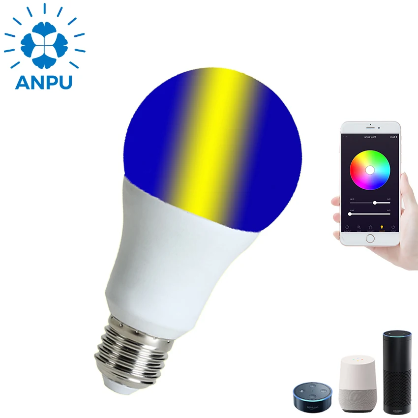 E 27 Smart Bulb 9W RGB+White RGB+Warm White WiFi Bulb Tuya Smart Light Bulb Compatible with Alexa and Google Assistant