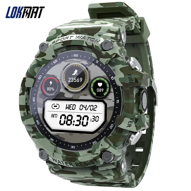 

JY-Mall Lokmat Smartwatch Attack 2 IP68 Water proof Sports Tracker 600mAh Battery Message Heart Rate Sleep Tracker Smart Watch