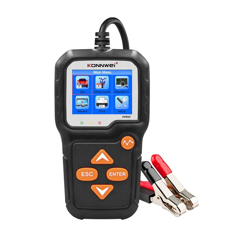 

KONNWEI KW650 Support 6V-16V Battery Tester Works On Universal Cars Auto Battery Analyzer