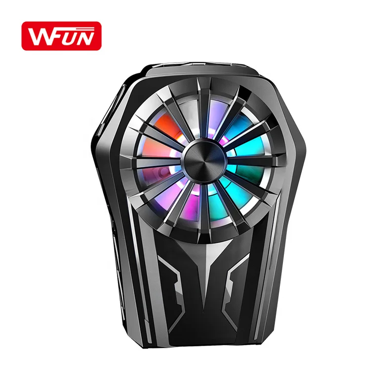 

Semi Conductor L-08 Portable Mobile Cooling Fan Game Pad Phone Holder Cooler Radiator for Pubg Game Phone heat sink, Black/white
