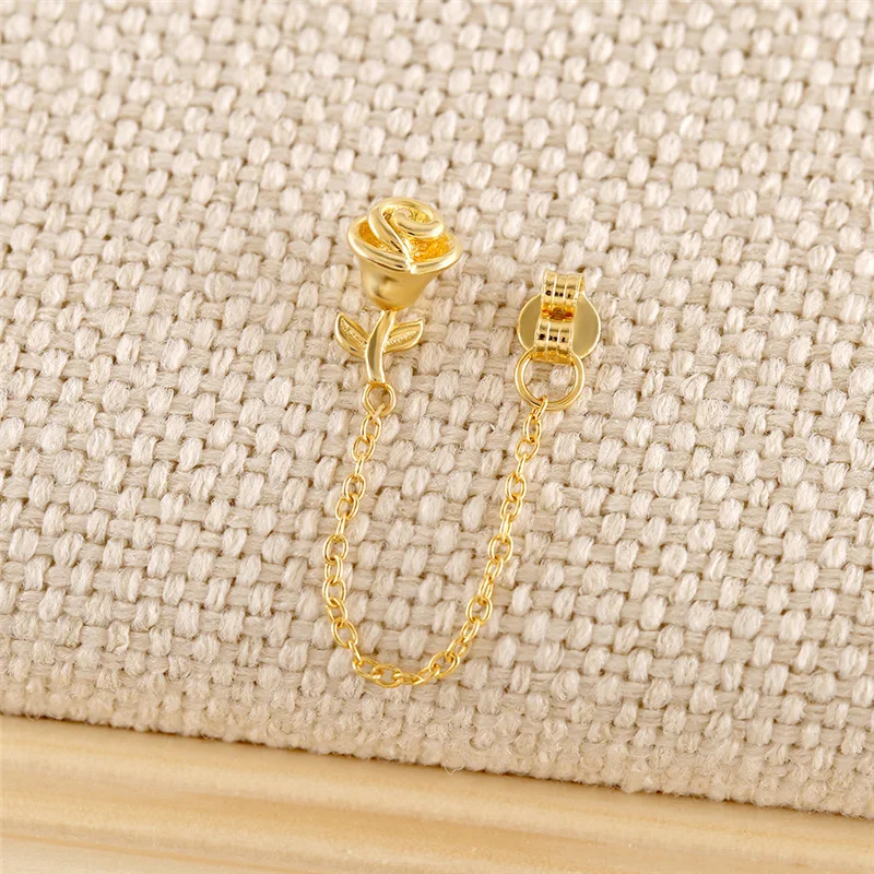 

Factory Wholesale S925 Cubic Zirconia Earrings Women Rose Earrings Jewelry, Gold