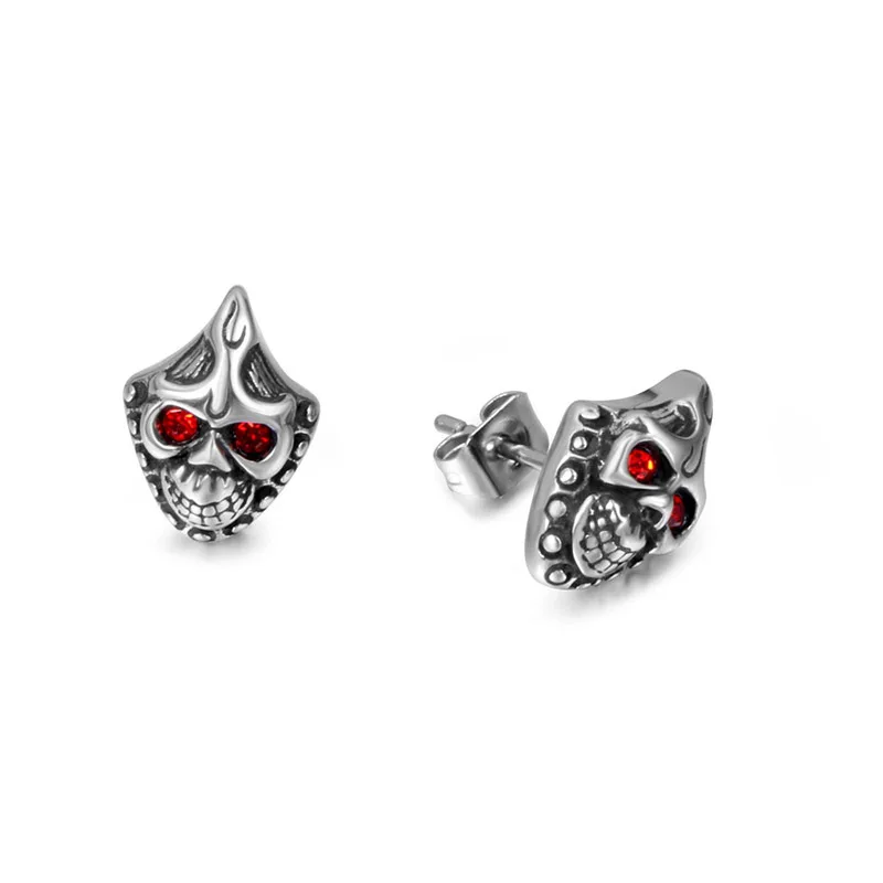 

Classic vintage gothic fashion jewelry stainless steel skeleton stud earrings
