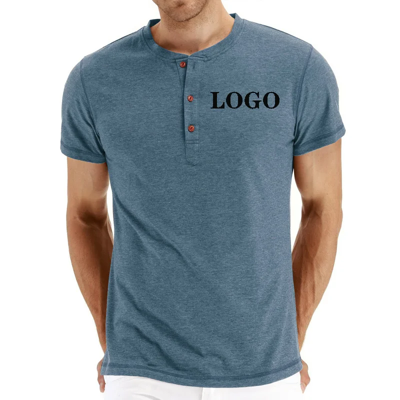 

Mens Casual Slim Fit Basic Henley Short Sleeve Fashion Summer T-Shirt