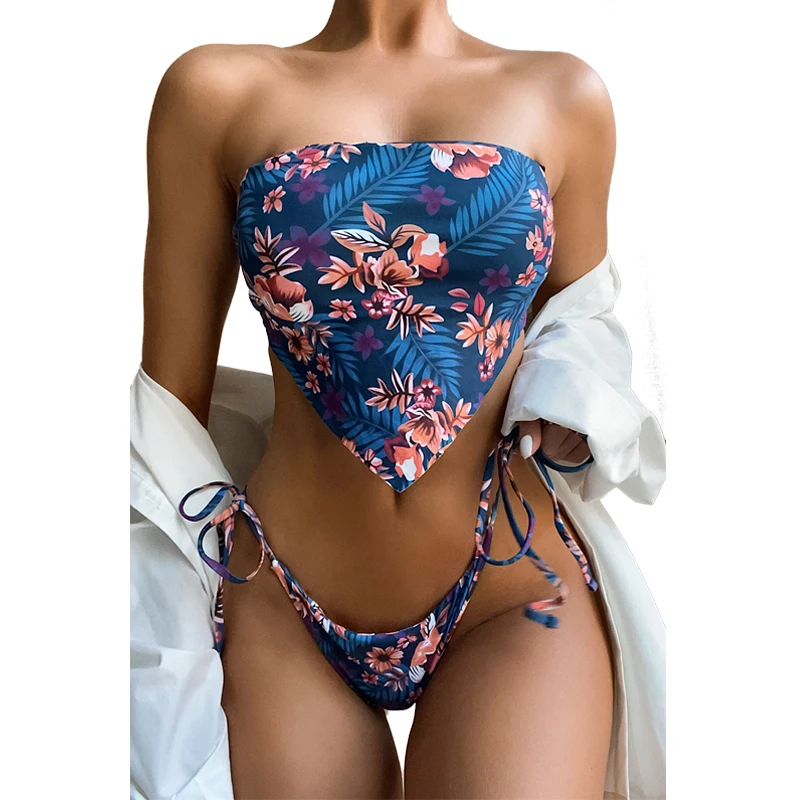 

2021 Custom Vendor Wholesale Bulk Designer Floral Print Sexy Fashionable Beachwear Womens Monokini Swimwear, Accepted customized swimwear